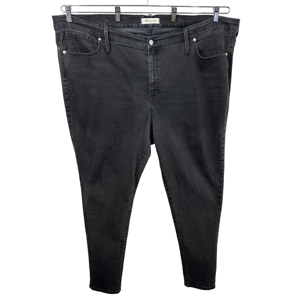 Madewell Plus Size 37 Jeans High Rise Skinny Lunar Black Stretch Denim 1636